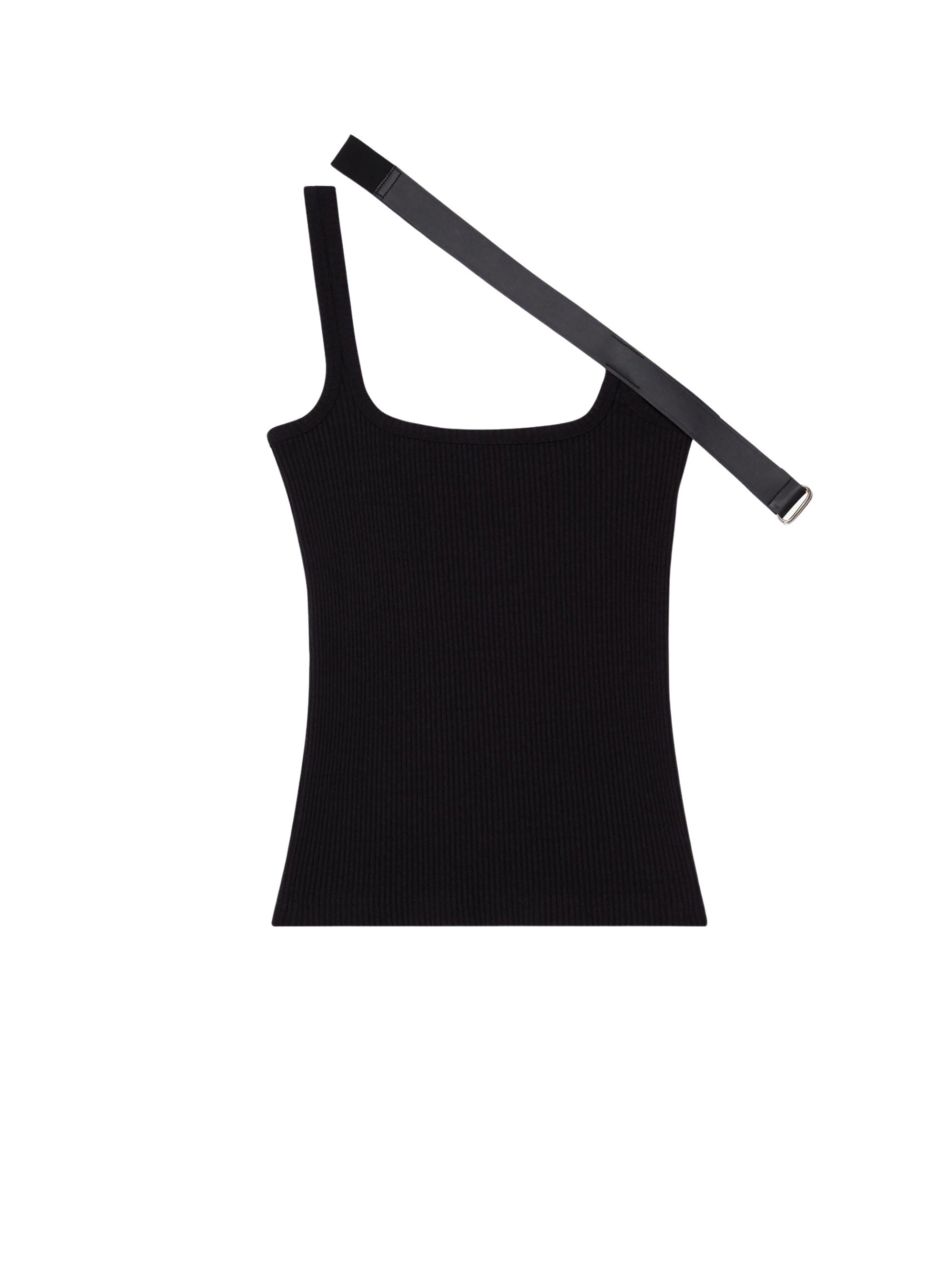 4pcs RELIQUAT 80€ / Débardeur strap biais 90's côtelé - Black