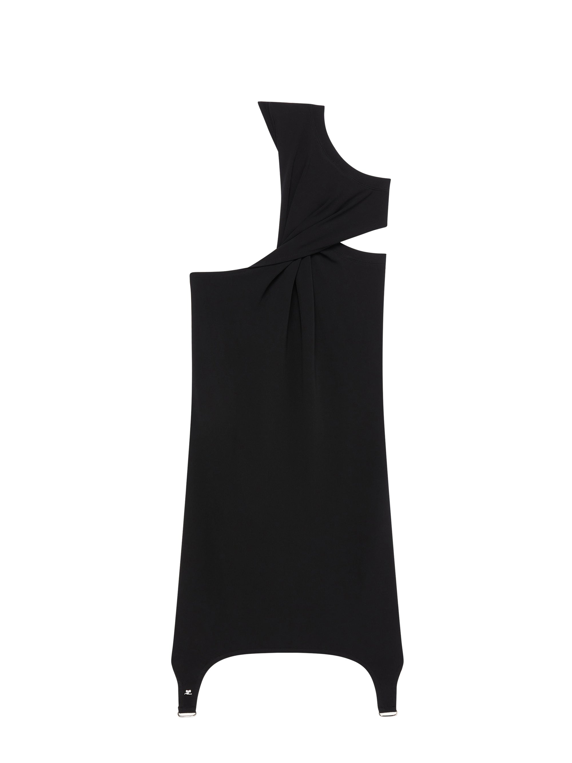 5pcs NEW / ROBE TWISTEE EN CREPE - Black