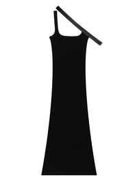 PRIX MARQUE : 120 / ROBE EN JERSEY A BRETELLE ASYMETRIQUE