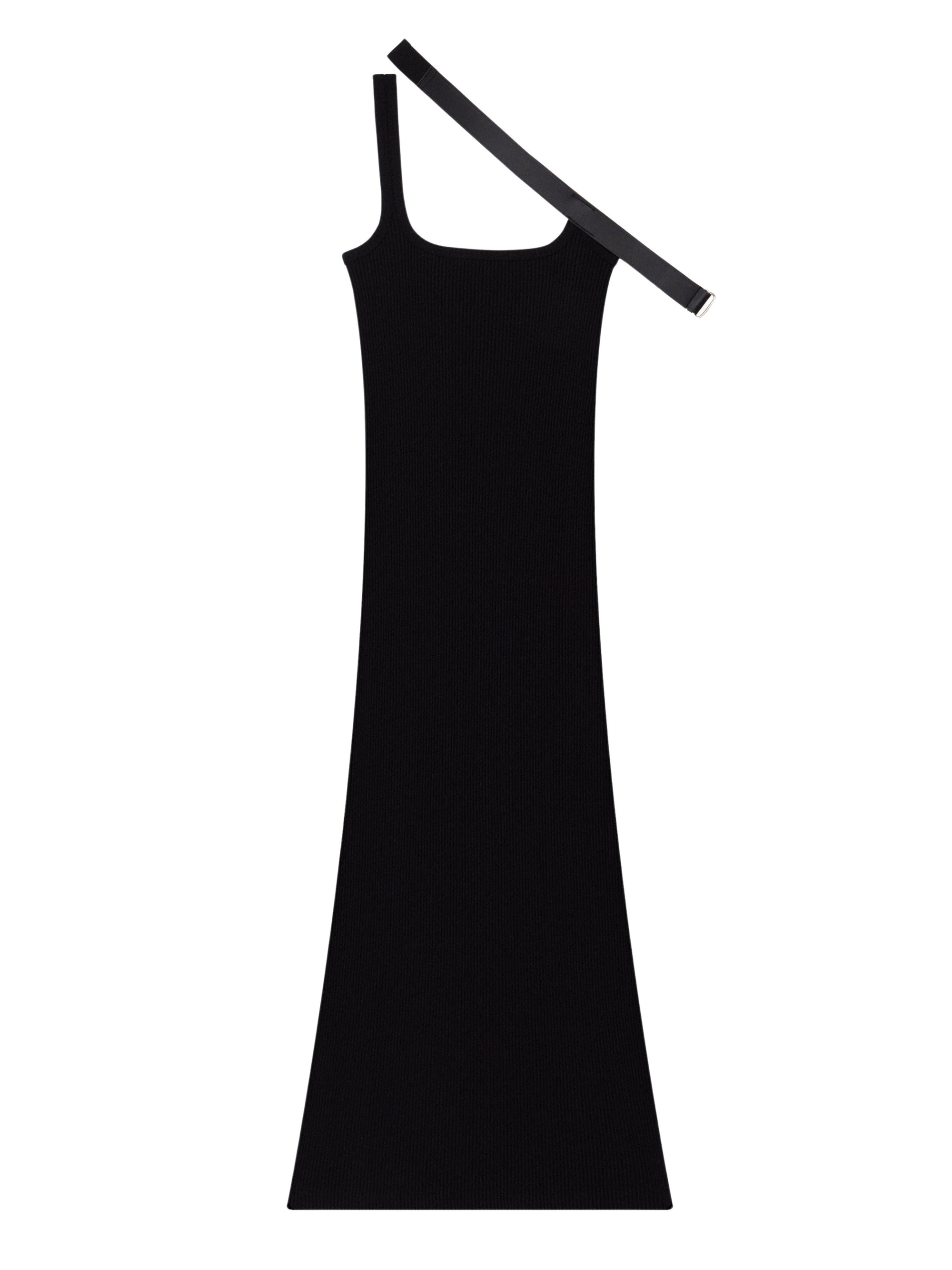 32pcs RELIQUAT 170€ / Robe strap biais 90's côtelé - Black