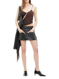 4pcs RELIQUAT 490€ / Robe courte fendue 2nd peau - Chocolate