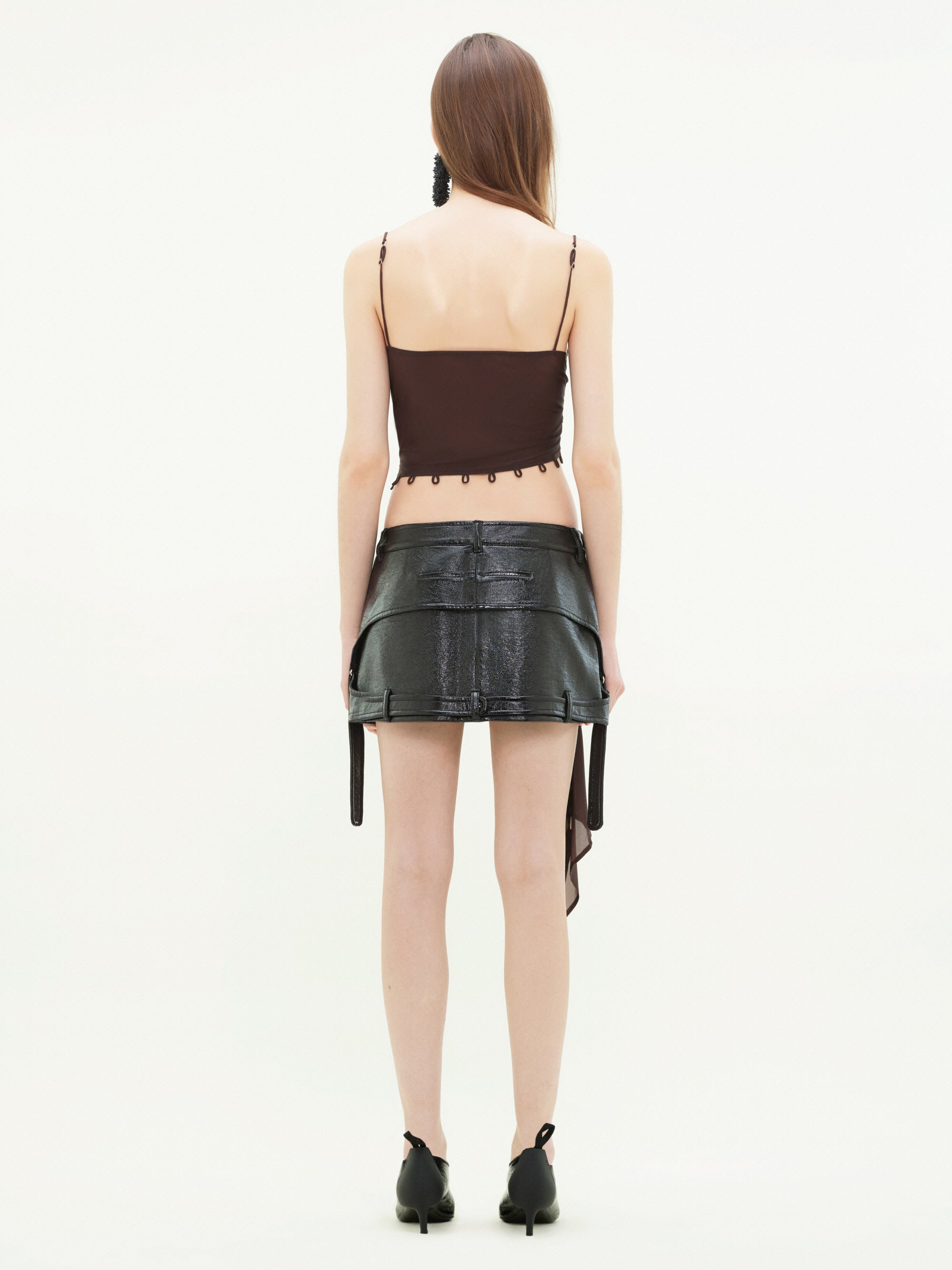 4pcs RELIQUAT 490€ / Robe courte fendue 2nd peau - Chocolate