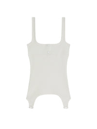 5pcs RELIQUAT 75€ / Débardeur en jersey côtelé à logo brodé - Heritage white
