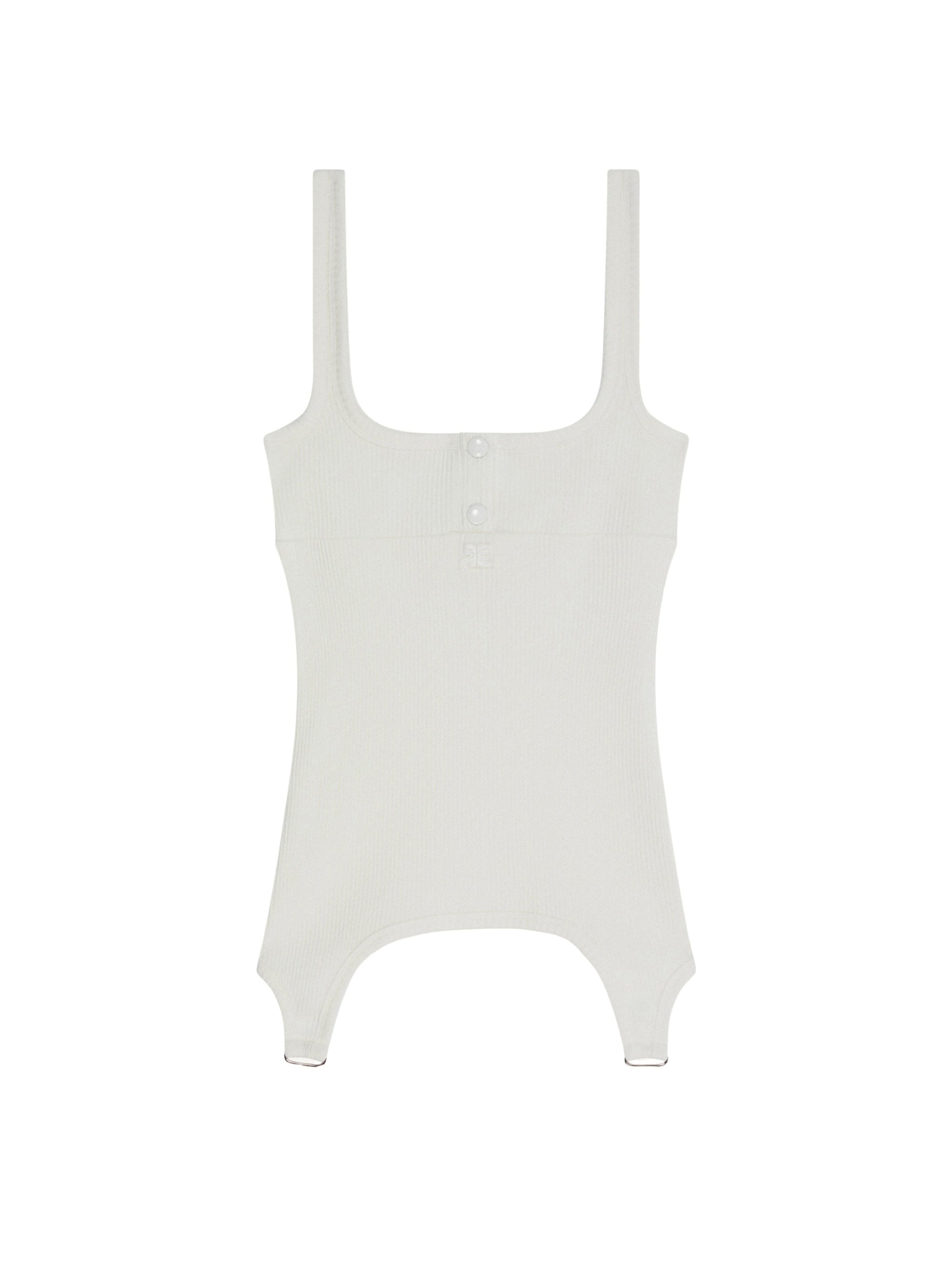 5pcs RELIQUAT 75€ / Débardeur en jersey côtelé à logo brodé - Heritage white
