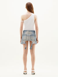 2pcs RELIQUAT 75€ / Top asymétrique - Ice blue & Heritage white