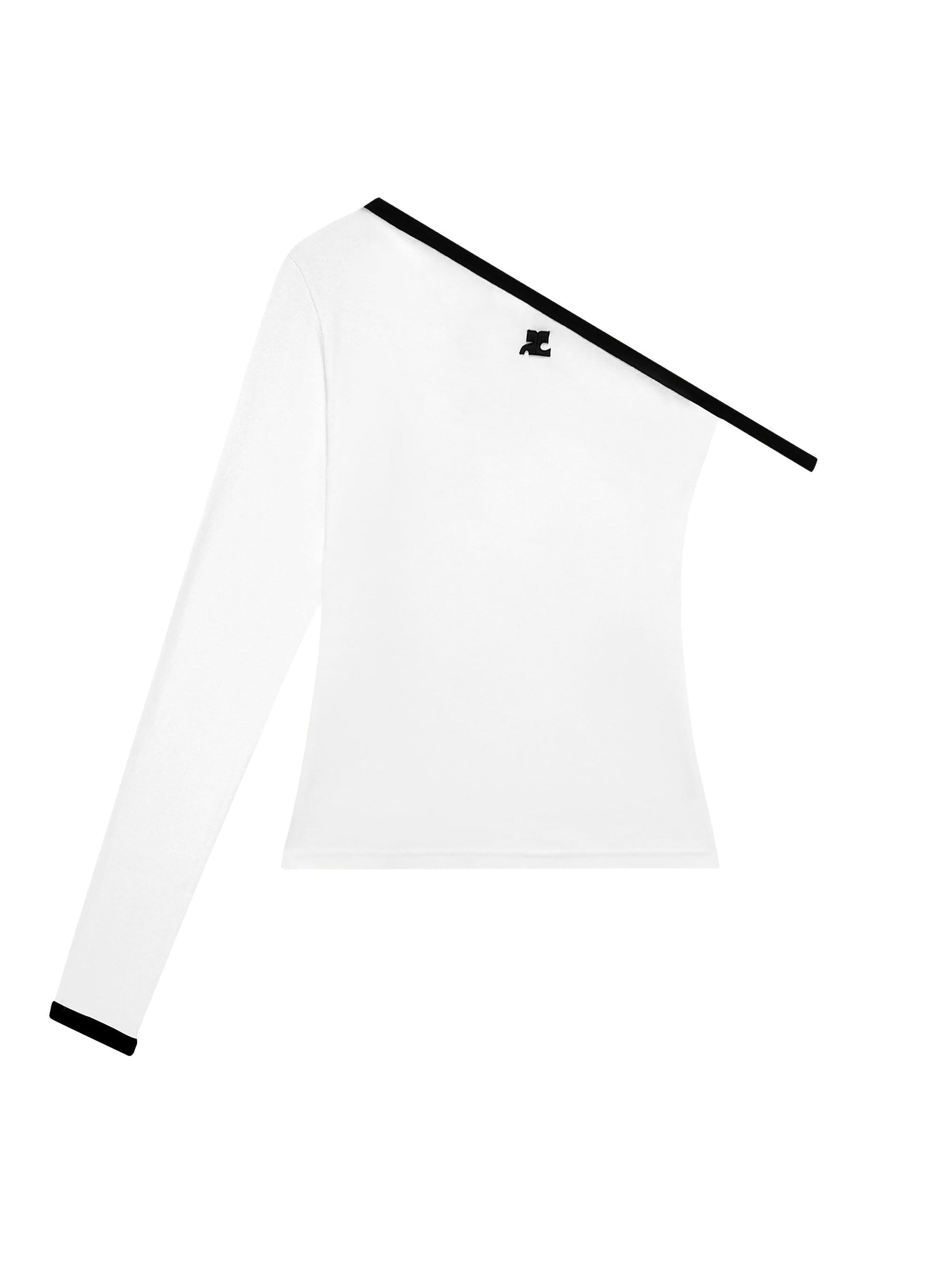 34pcs RELIQUAT 75€ / T-shirt asymétrique à une manche - Heritage white & Black