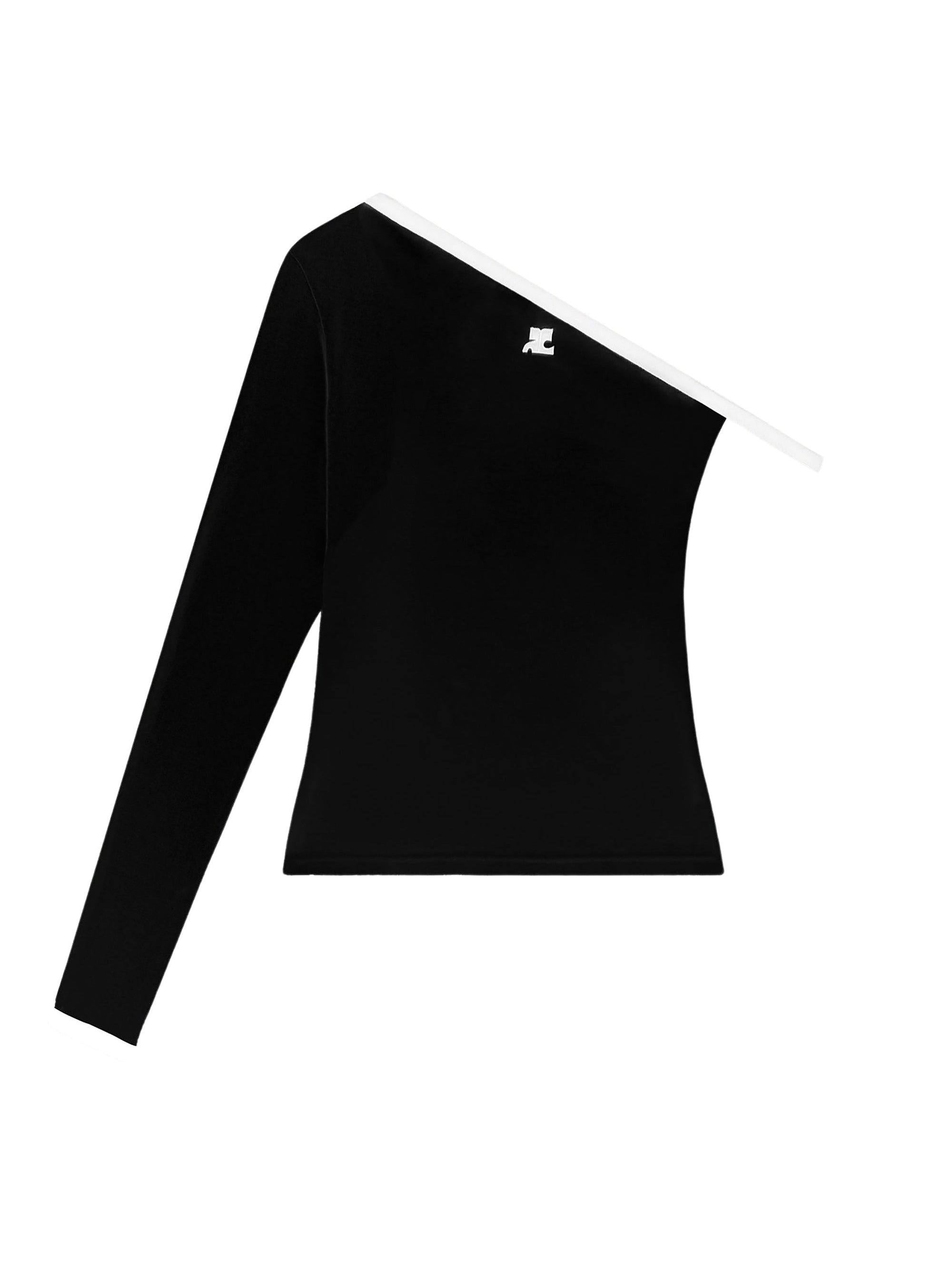 18pcs RELIQUAT 75€ / T-shirt asymétrique à une manche - Black & Heritage white