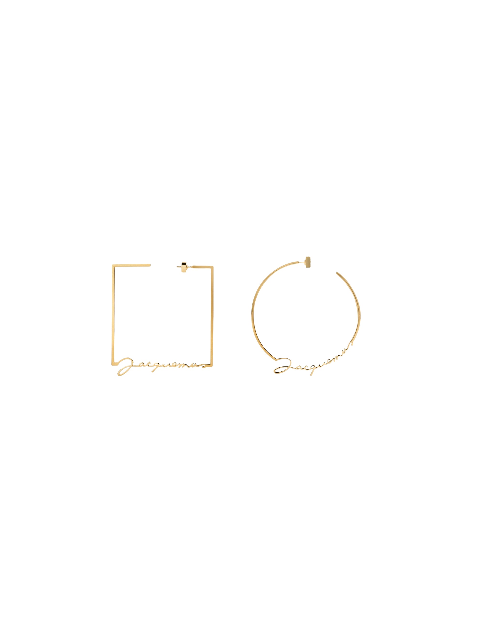 Boucles d'oreilles créoles Rond Carré Ja - Gold