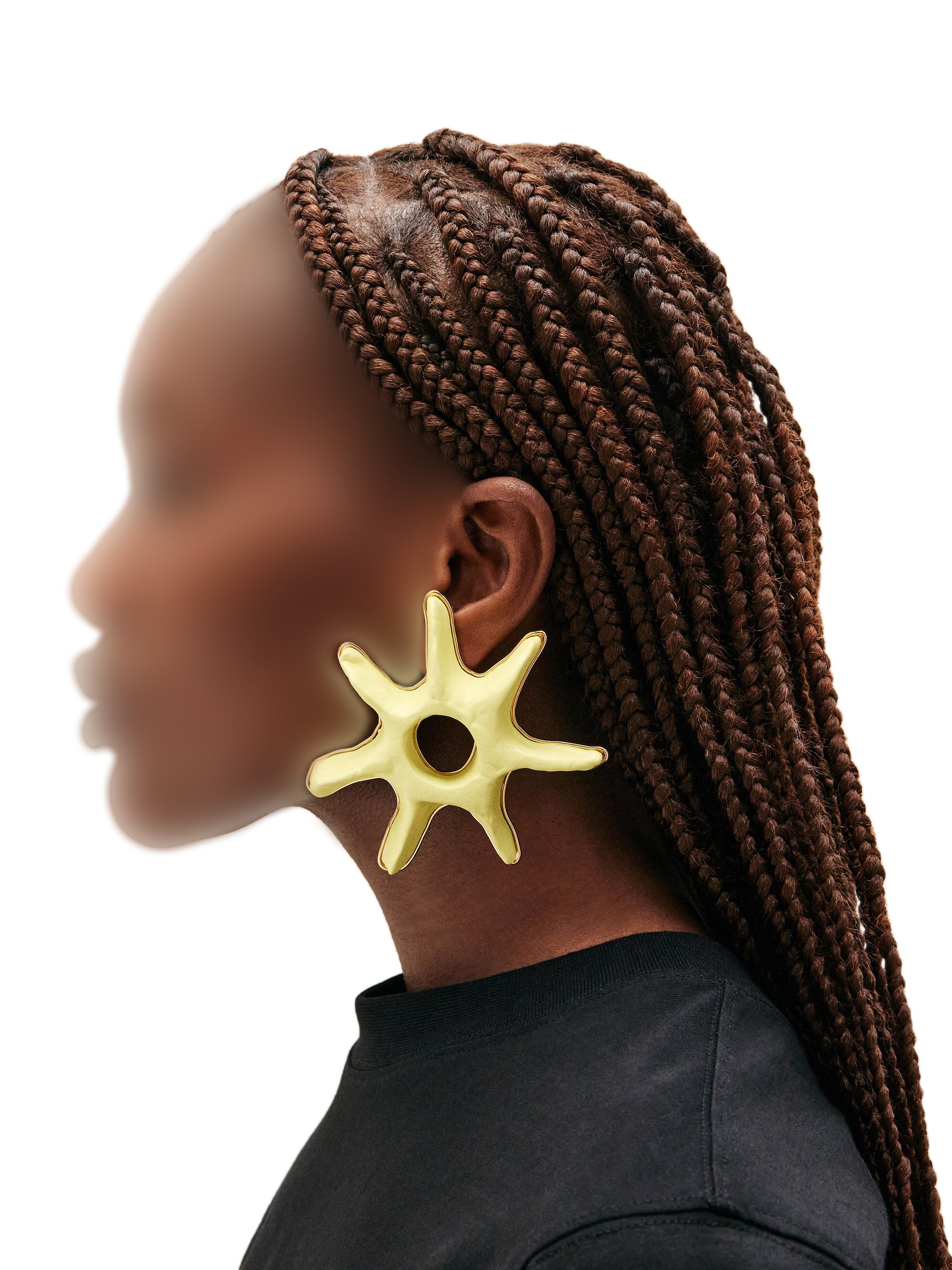 Boucles d'oreilles Soleil asymétriques - Multi Yellow