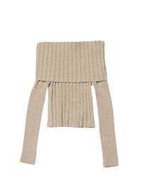 Pull Duci à épaules dénudées - Dark Beige