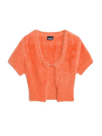 Cardigan en maille Neve à manches courtes - Orange