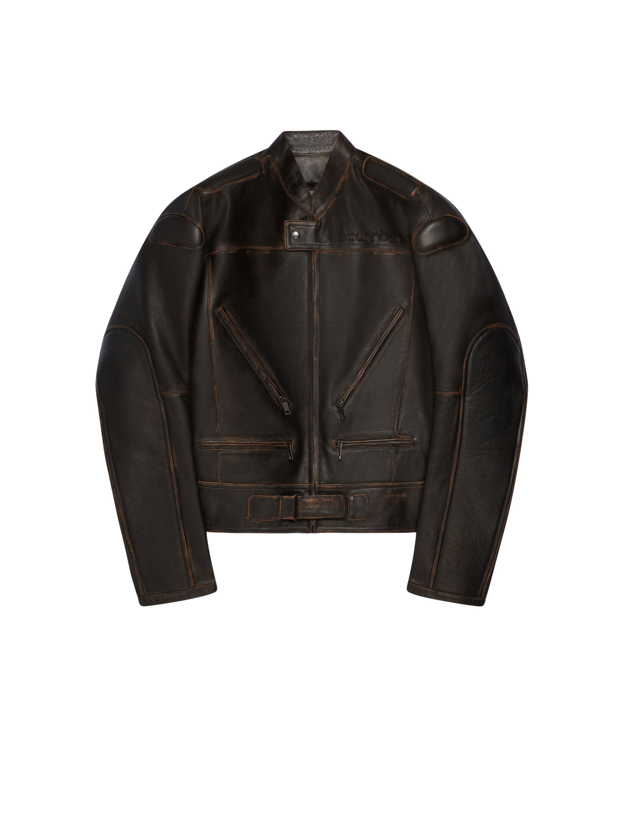 13pcs NEW / BLOUSON RACER EN CUIR - Chocolate black