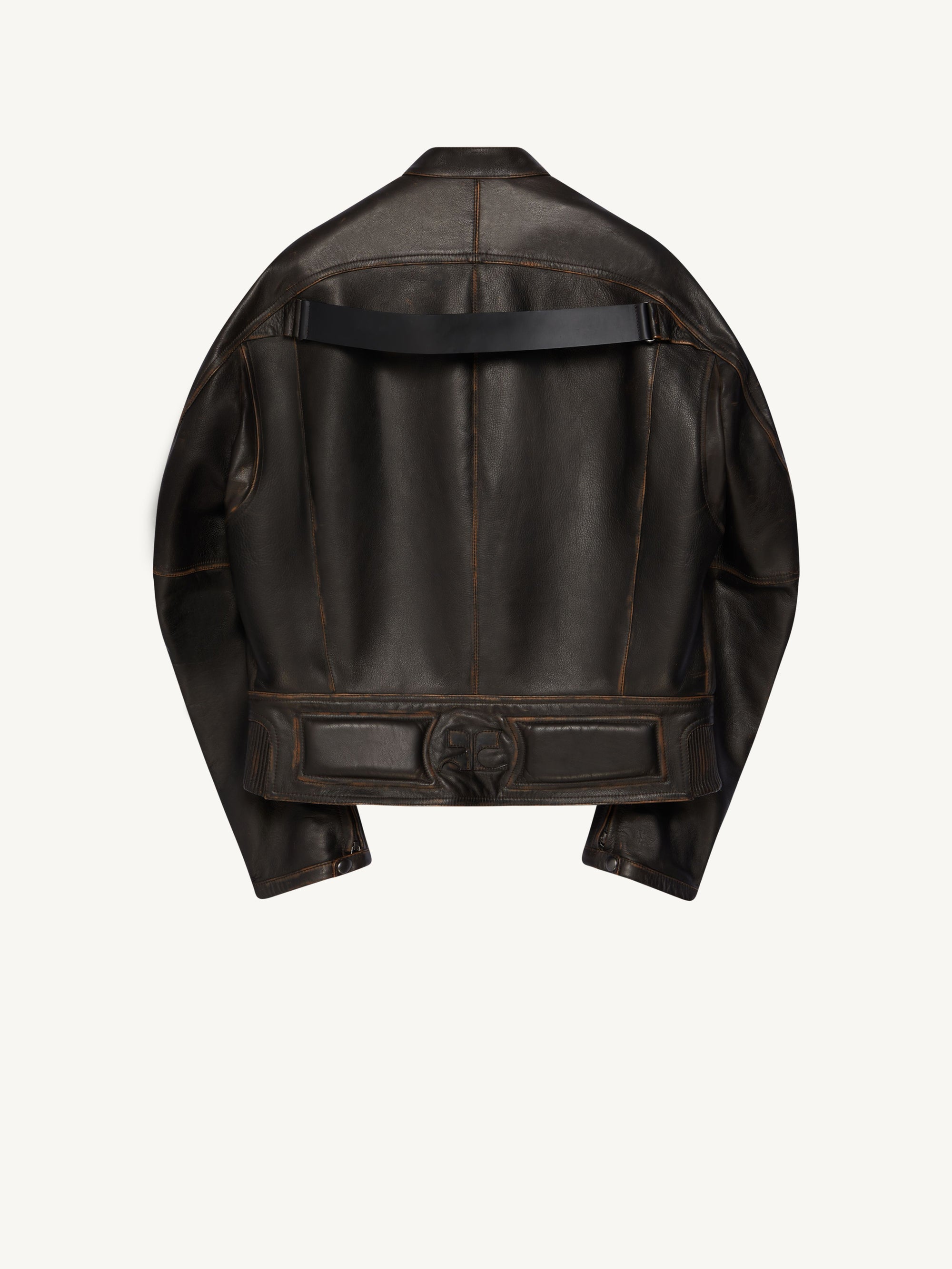 13pcs NEW / BLOUSON RACER EN CUIR - Chocolate black
