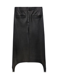 Jupe longue Suspenders en cuir - Black