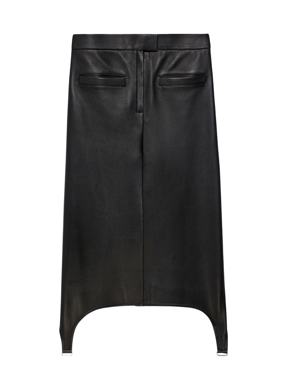 Jupe longue Suspenders en cuir - Black