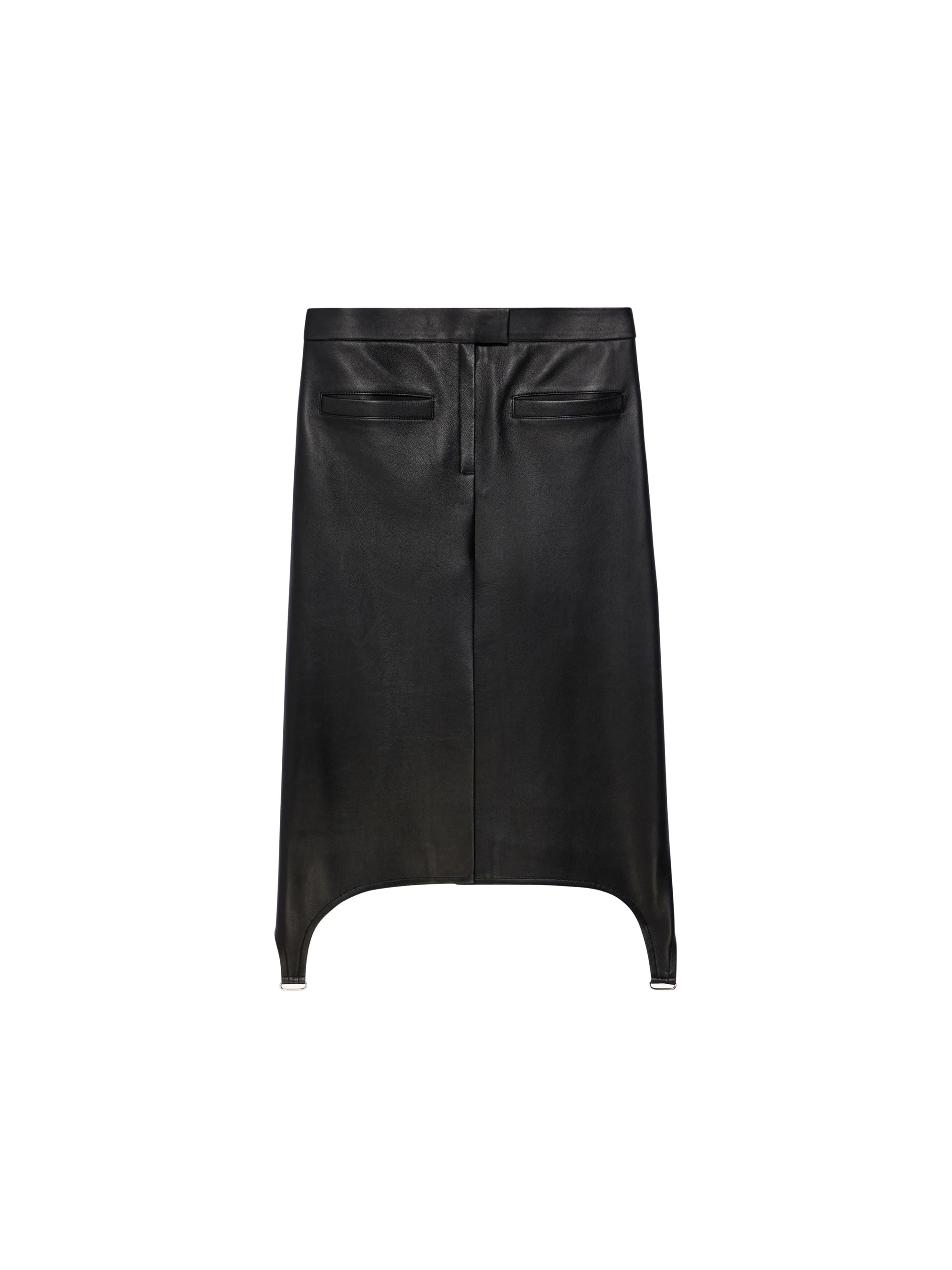 4pcs RELIQUAT 590€ / Jupe bretelles longues en cuir - Black