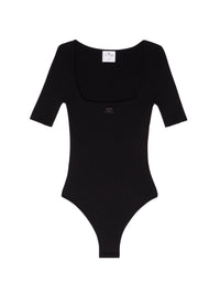 4pcs RELIQUAT 150€ / Body au col carré en maille côtelé - Black