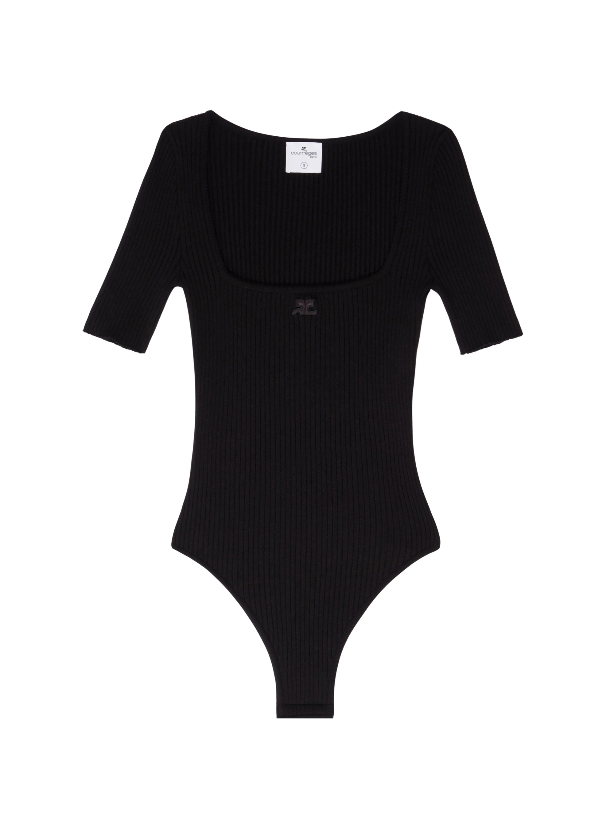 4pcs RELIQUAT 150€ / Body au col carré en maille côtelé - Black