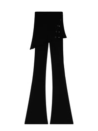 5pcs RELIQUAT 250€ / Pantalon sur-jupe en maille côtelé - Black