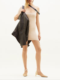ROBE EN MAILLE A BRETELLE ASYMETRIQUE