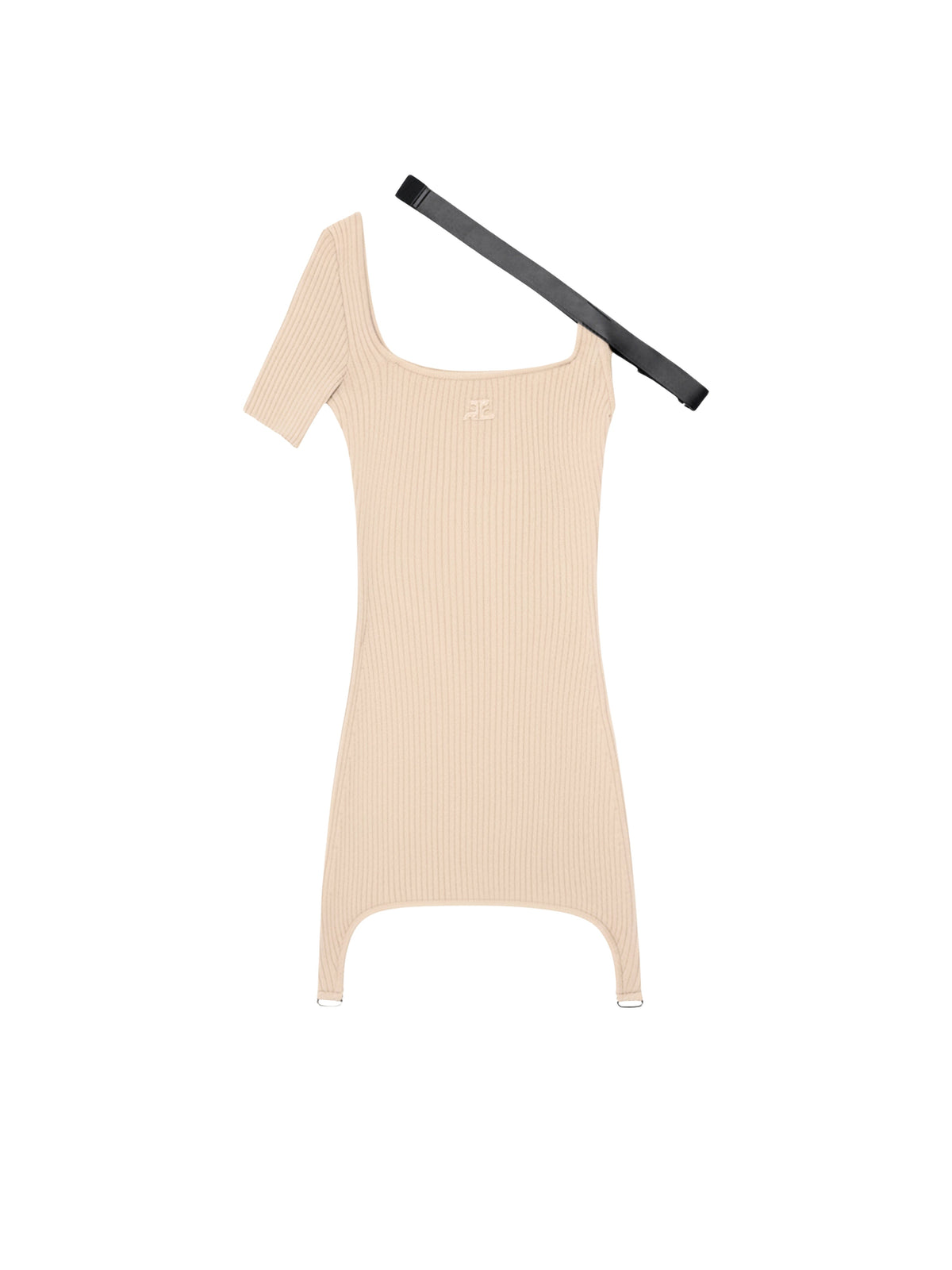 Robe à bretelles asymétrique en maille - Sand