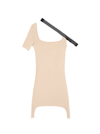 PRIX MARQUE : 120 / ROBE EN MAILLE A BRETELLE ASYMETRIQUE