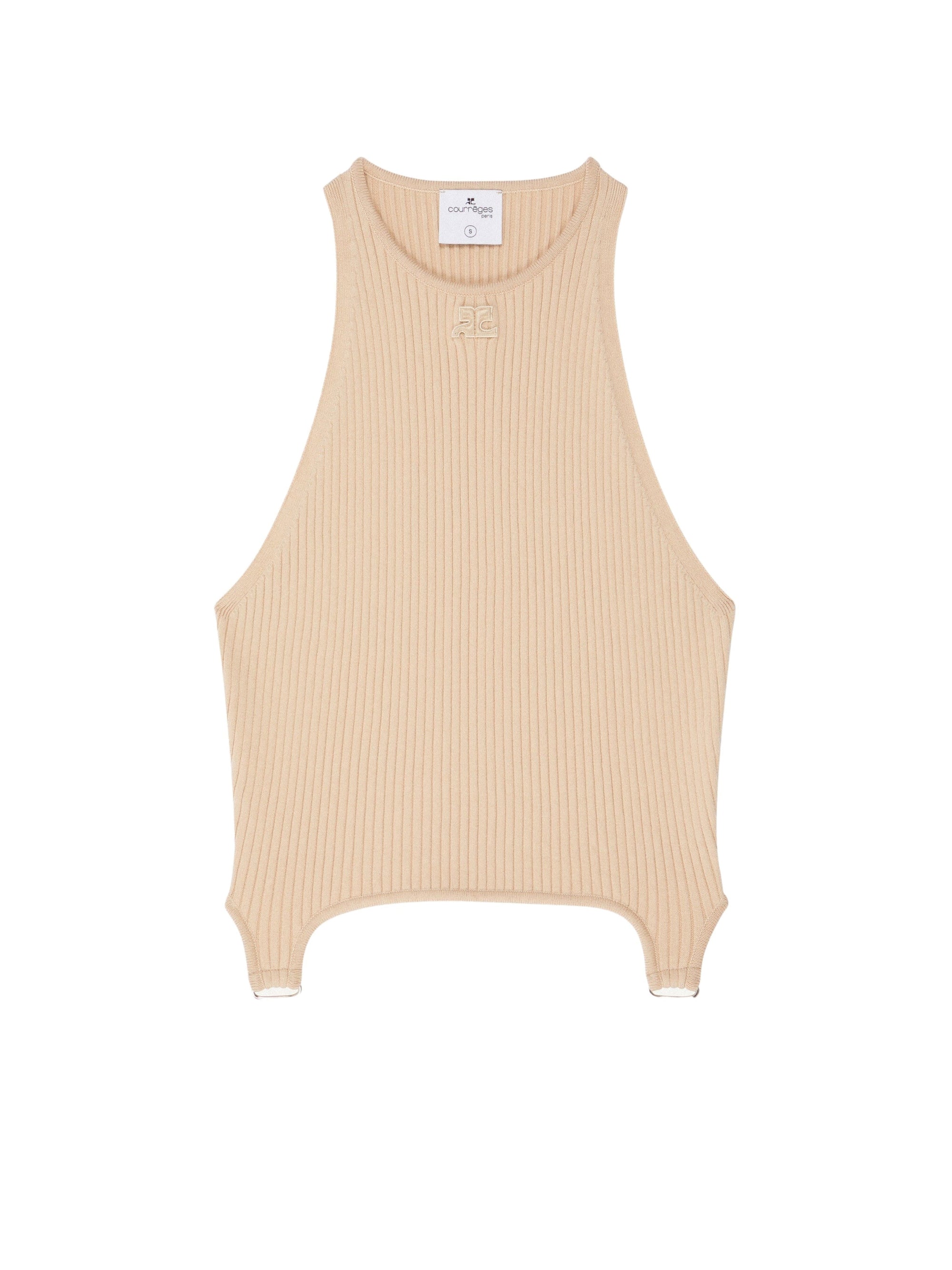 1pcs RELIQUAT 95€ / Top bretelles en maille côtelé - Sand