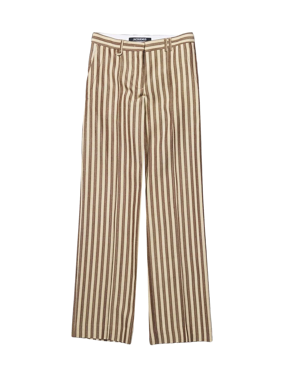 75€ / 8 sold //9 QTY / ST89%   Pantalon Camargue en soie mélangée - Beige Brown Stripes