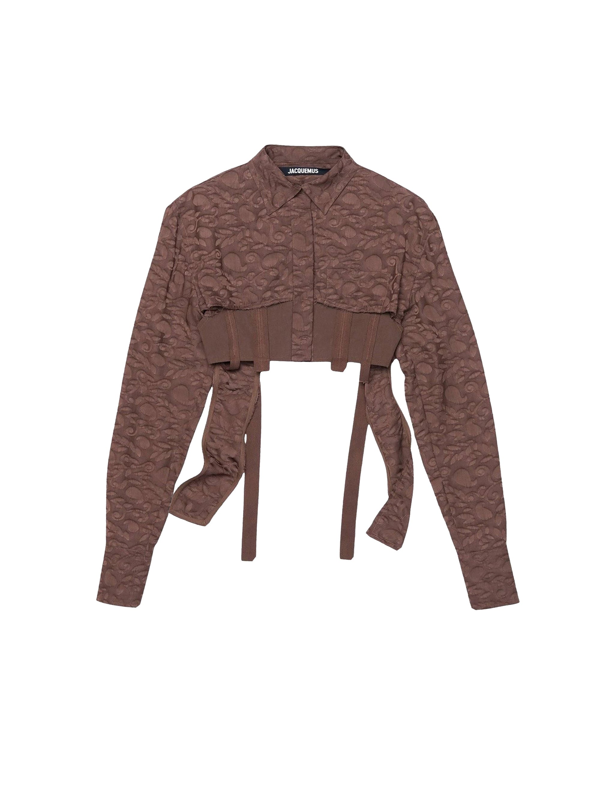 BROWN LEAVES JACQUARD LA CHEMISE CINTA