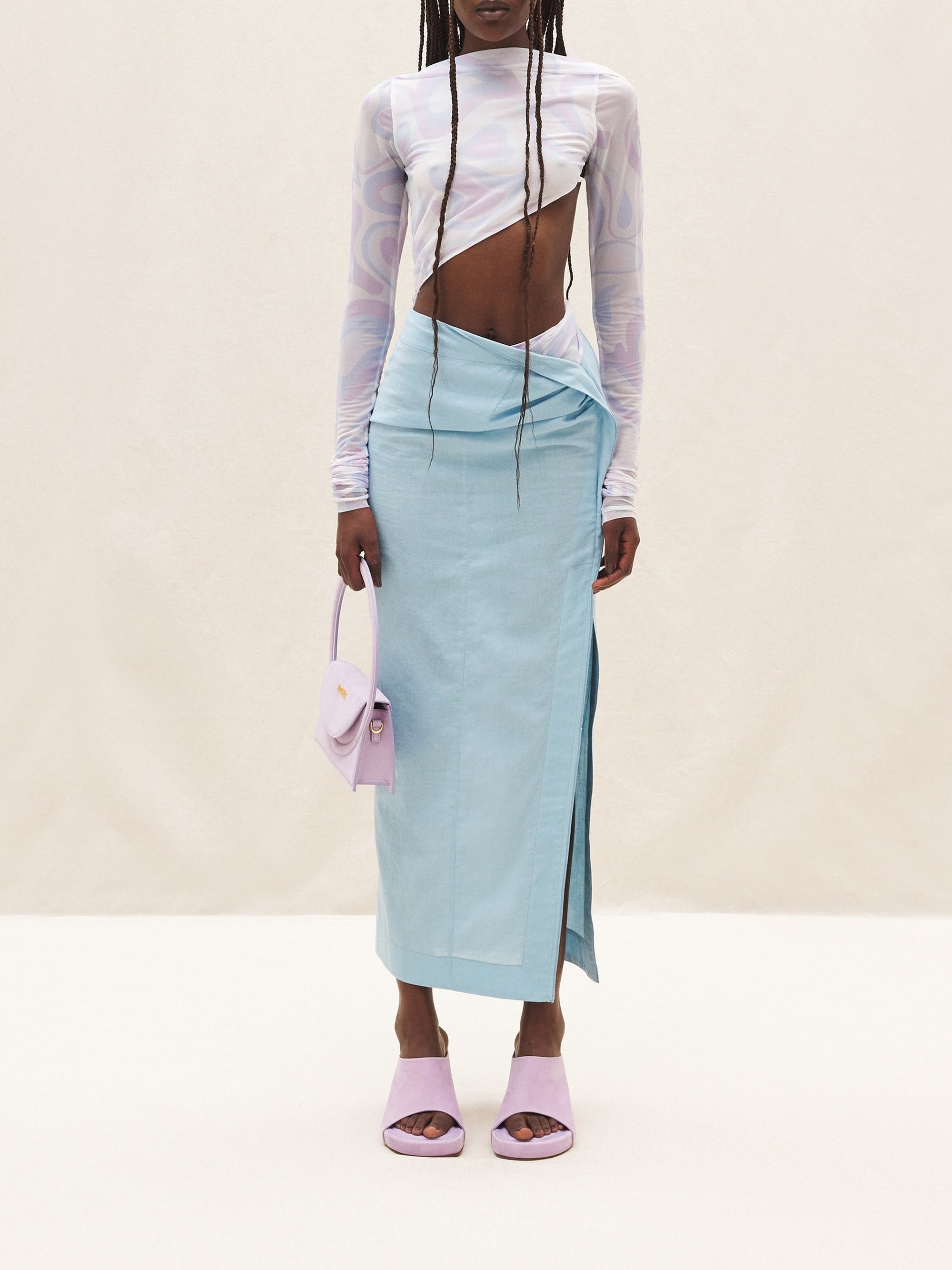 Jupe Draggiu fendue - Light Blue