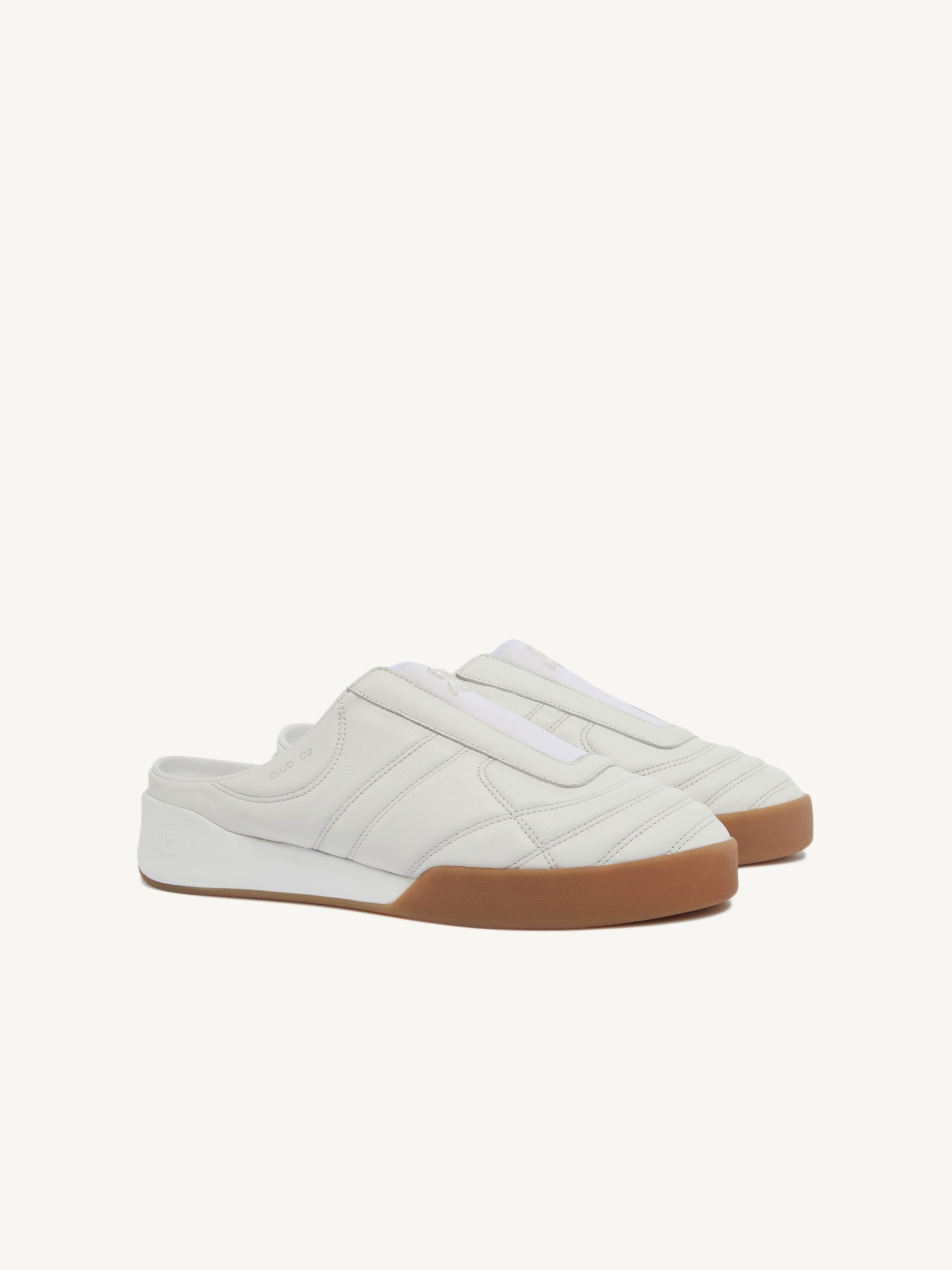 77pcs NEW / CLUB02 MULES EN CUIR - Heritage white