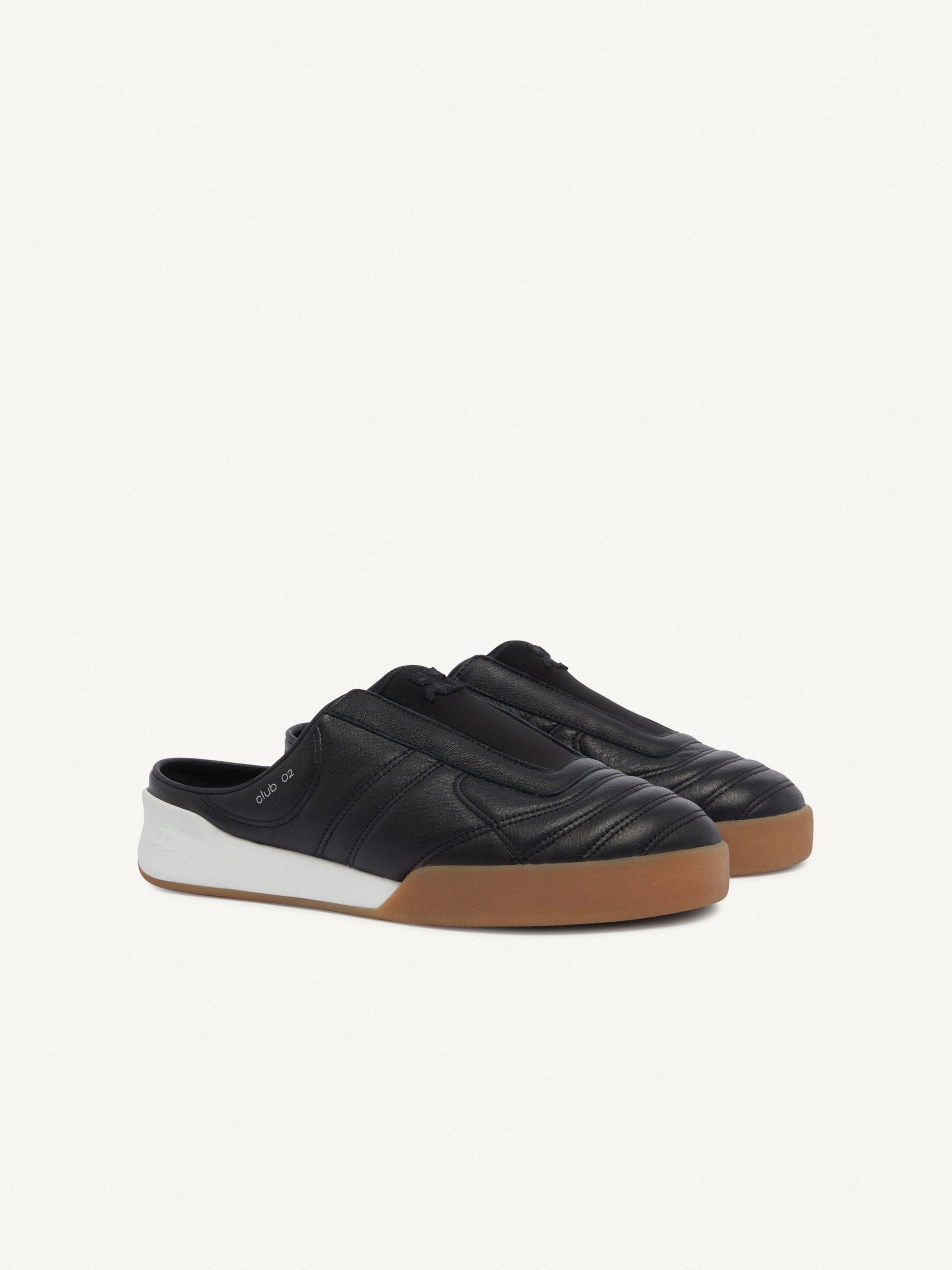 41pcs NEW / CLUB02 MULES EN CUIR - Black
