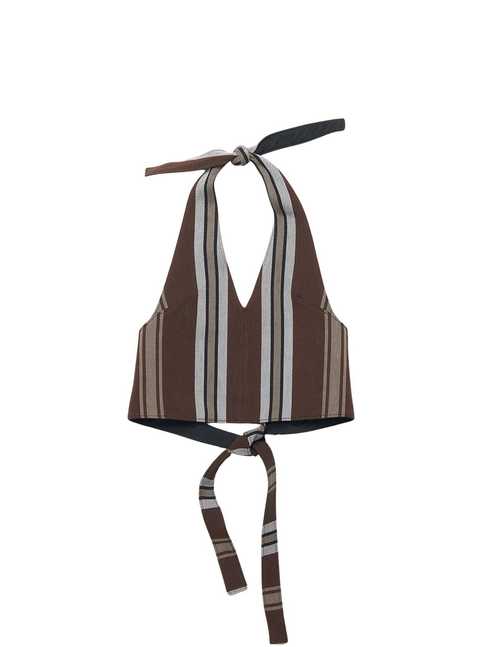 Débardeur dos nu Linu - Brown Stripes