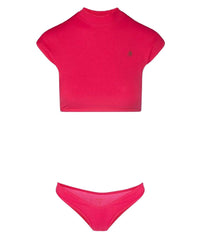 Ensemble de bikini avec logo en lycra - Fuchsia