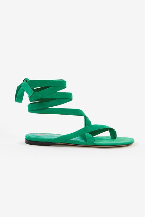 Sandalo lace-up infradito Beth flat - Emerald