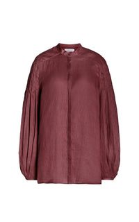 Deep Bordeaux / Blouse Laetitia en lin - Deep Bordeaux