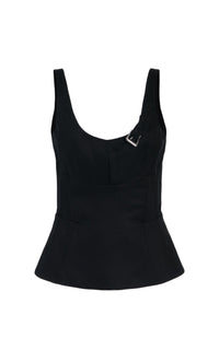 Black / Top Avalon en soie - Black