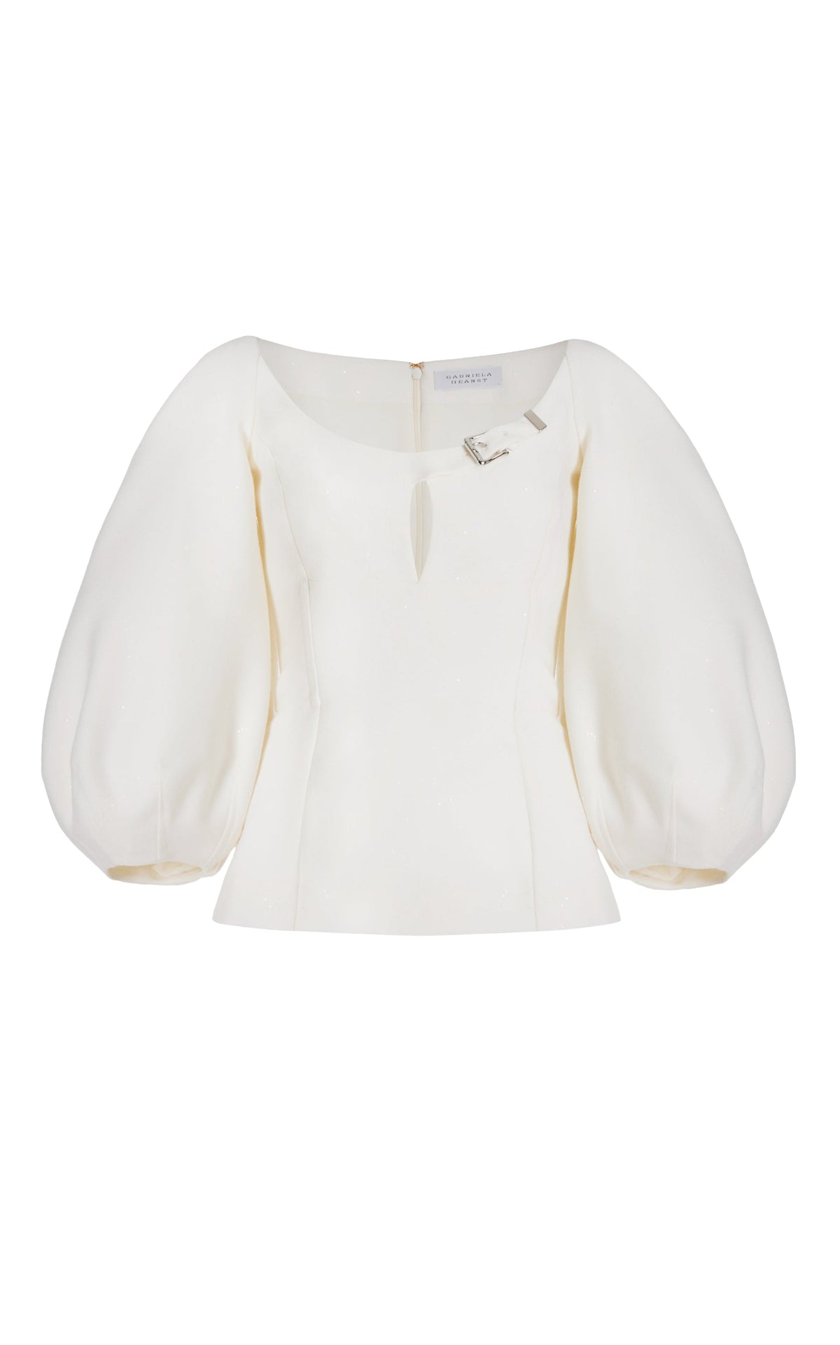 Siro Top en ivoire sequin laine drap de costume