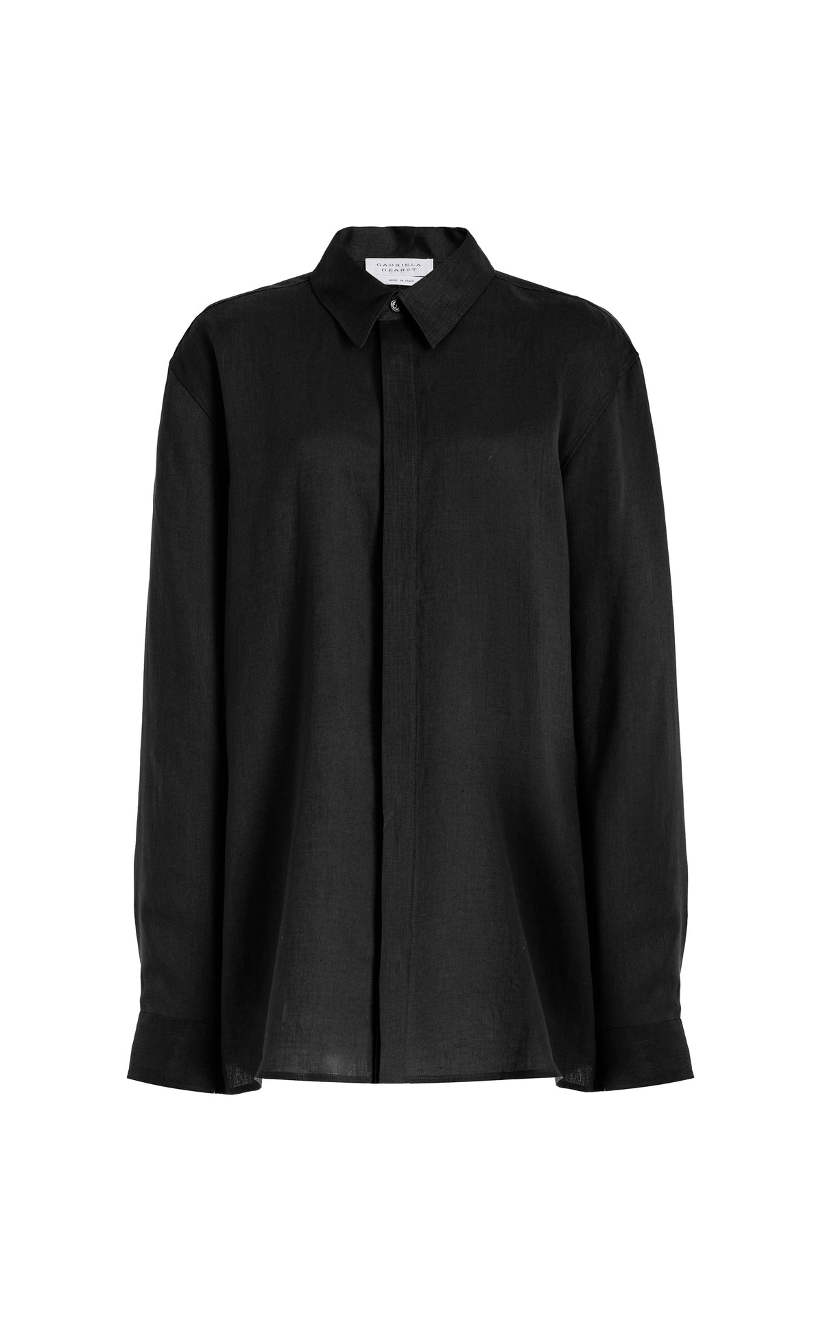 Nicolas Shirt en noir lin d’aloès popeline de chemise