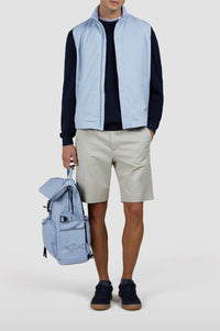 Riviera round-neck jumper - Blue chequered