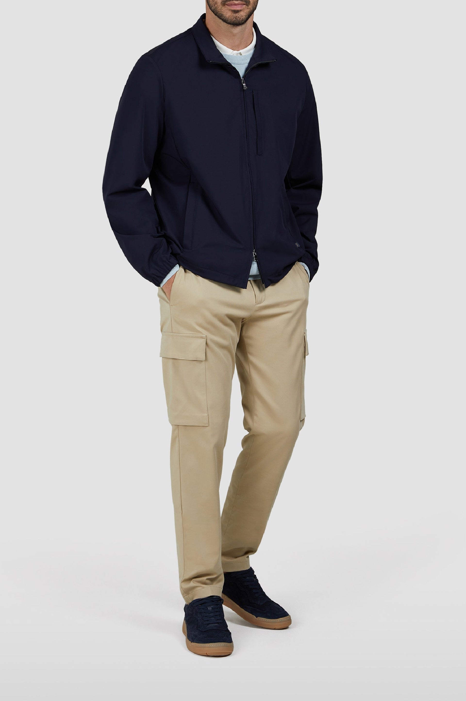 Riviera round-neck jumper - Aquatic blue