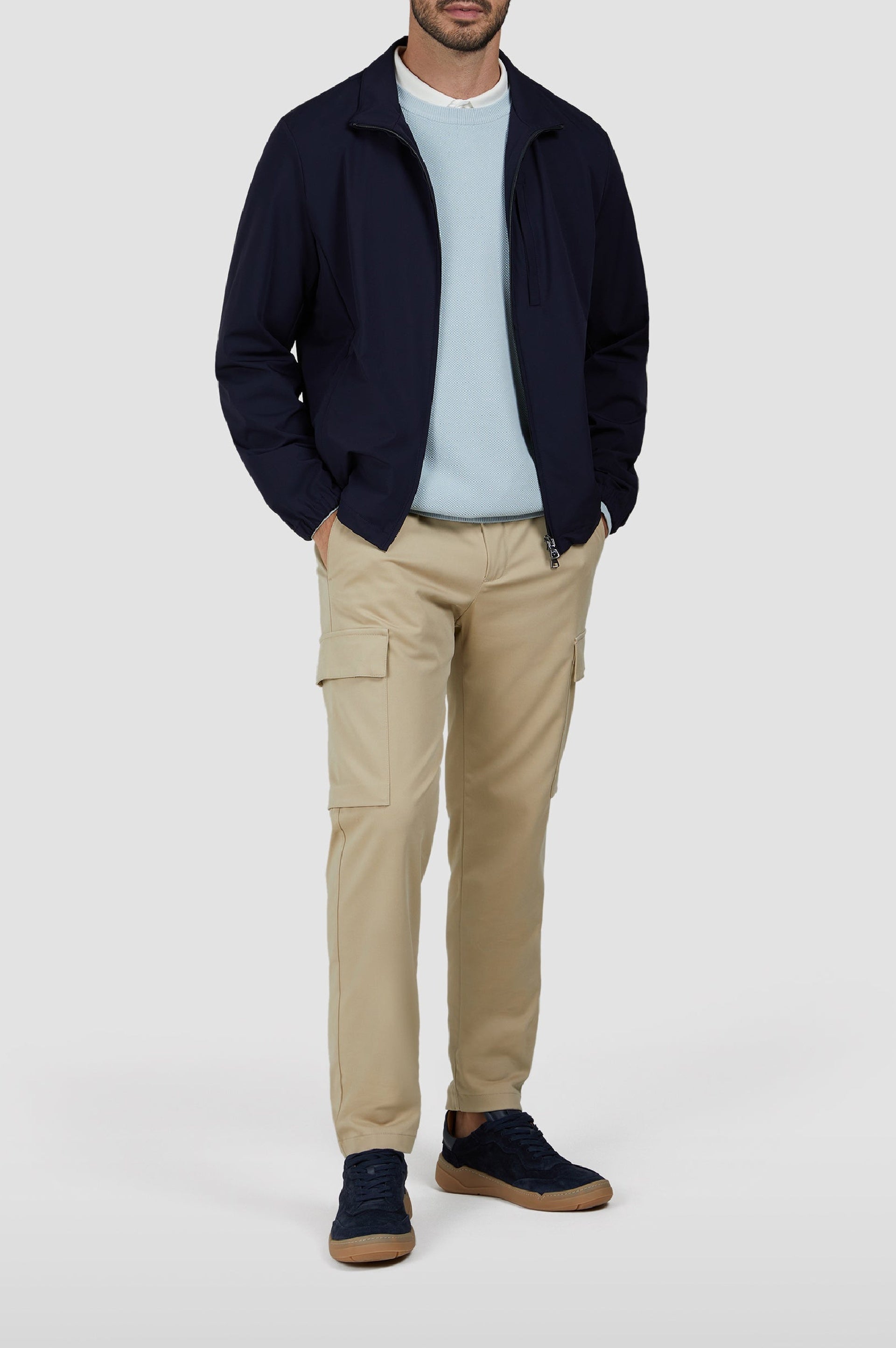 Riviera round-neck jumper - Aquatic blue