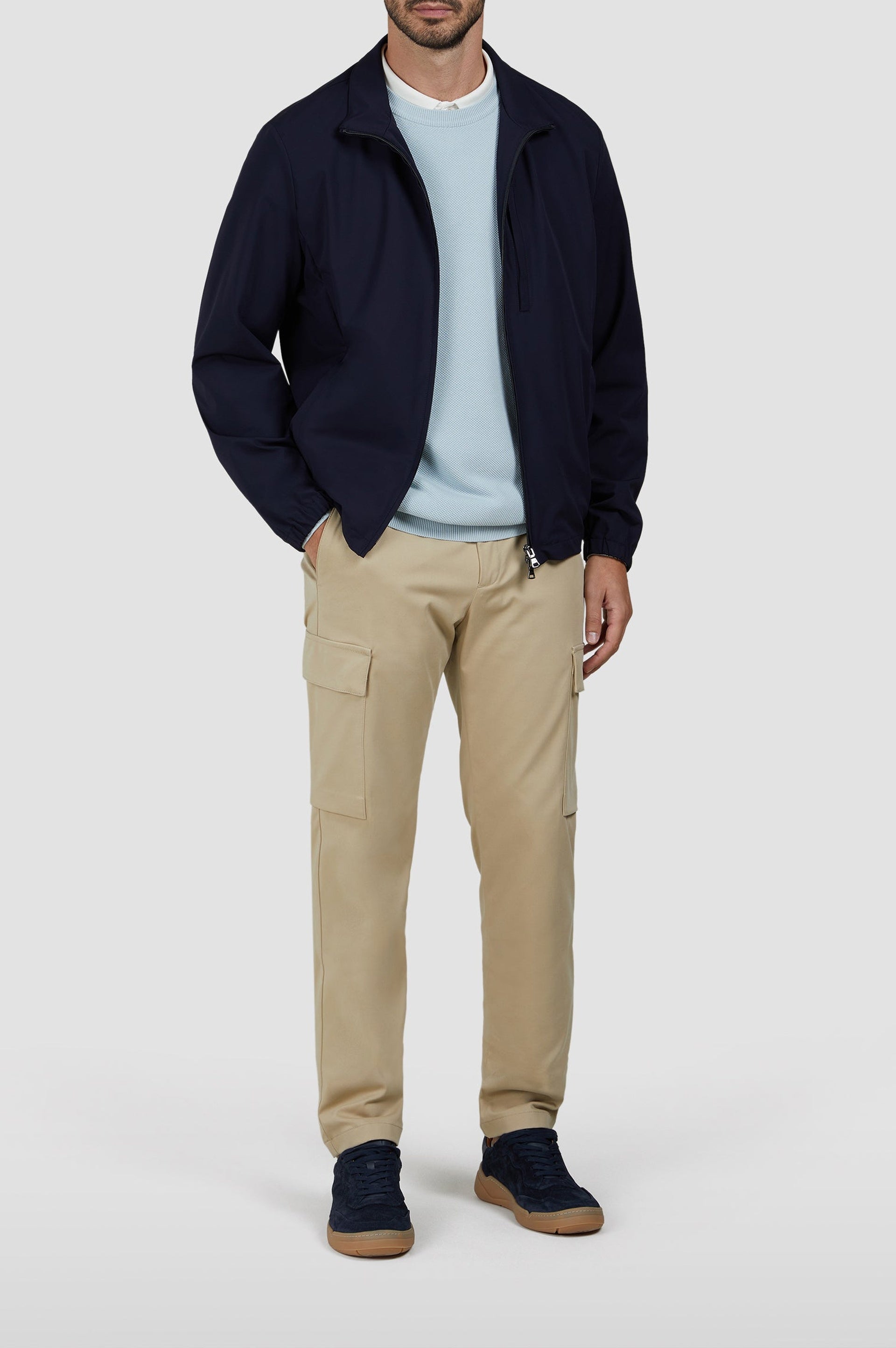 Riviera round-neck jumper - Aquatic blue