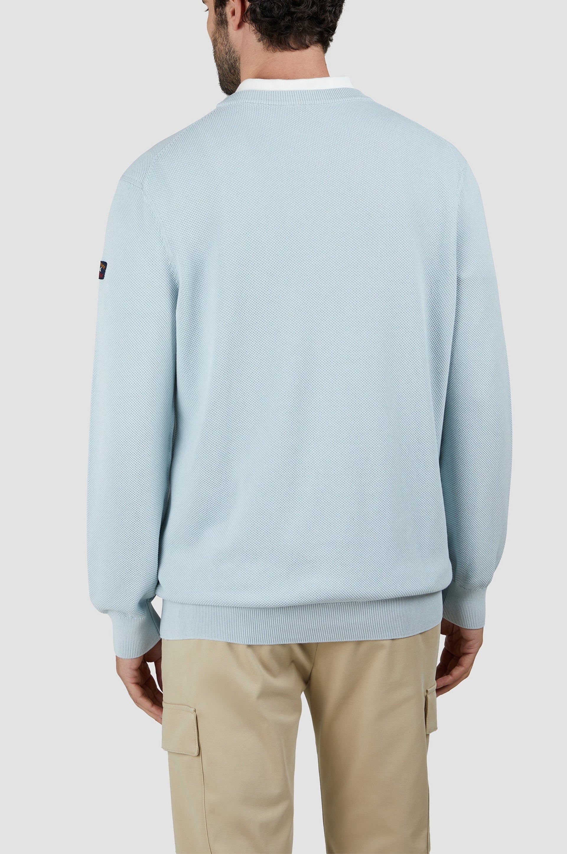 Riviera round-neck jumper - Aquatic blue