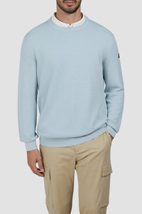 Riviera round-neck jumper - Aquatic blue