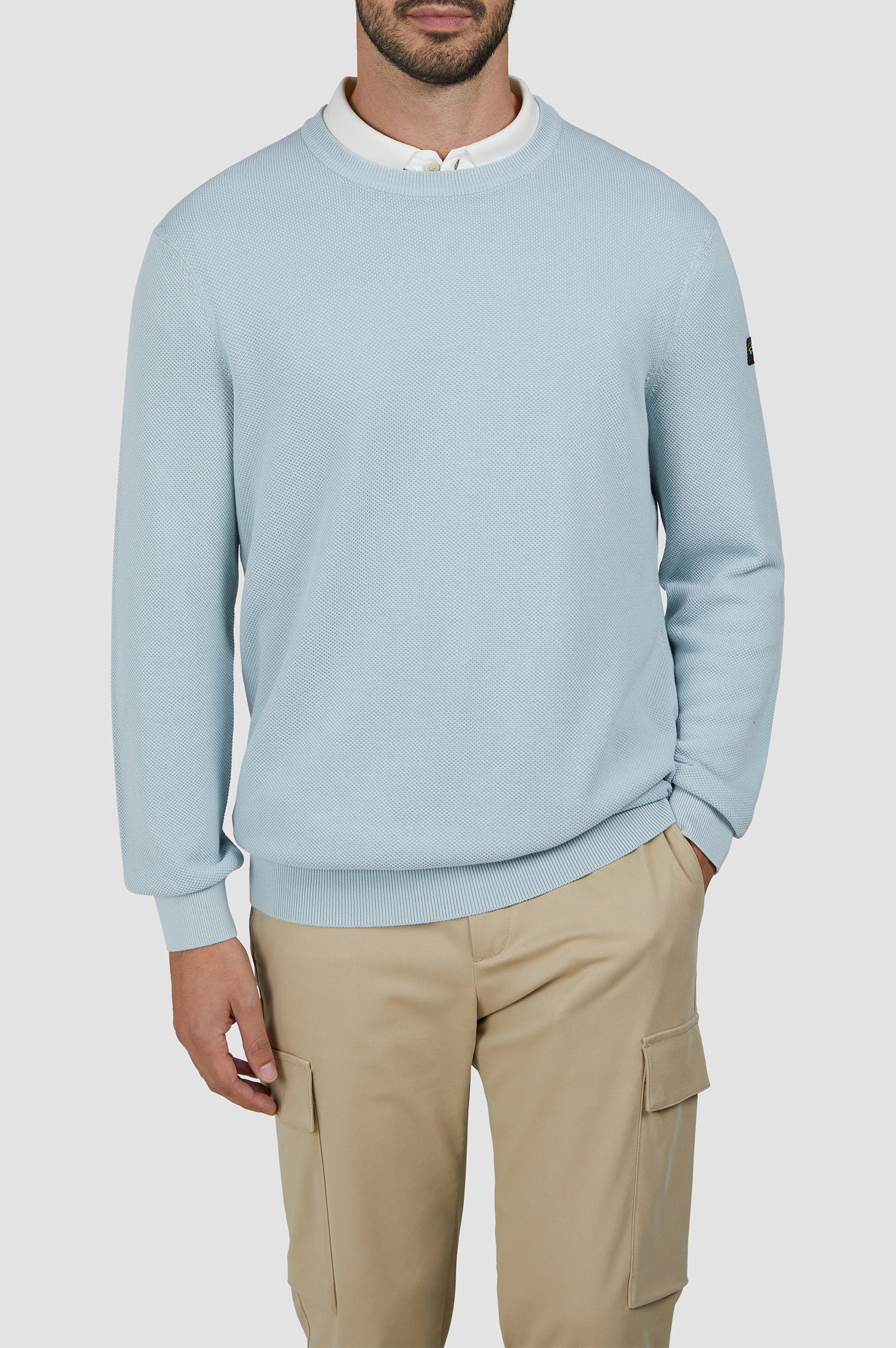 Riviera round-neck jumper - Aquatic blue