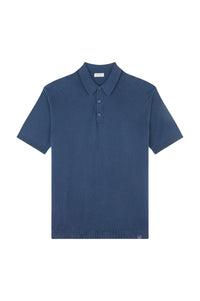 Polo Riviera à boutons - Bleu damier