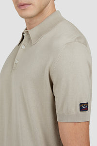 Polo Riviera à manches courtes en maille - Beige