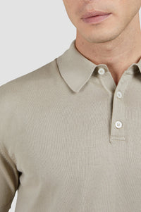 Polo Riviera à manches courtes en maille - Beige