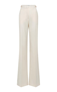 Vesta Pant en ivoire uni drap de costume